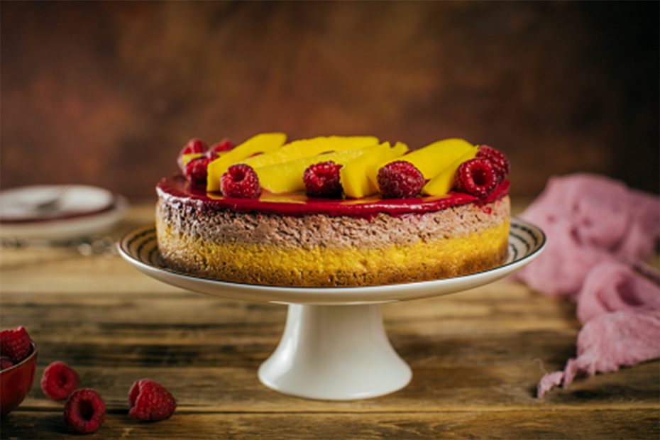 Malinový cheesecake s mangom